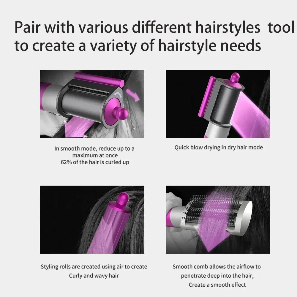 Professional  6 in 1 Curling Iron Hair Straightener Styling Tool Hair Dryer Hot Comb Negative Ions Blow Dryer Hair Care
