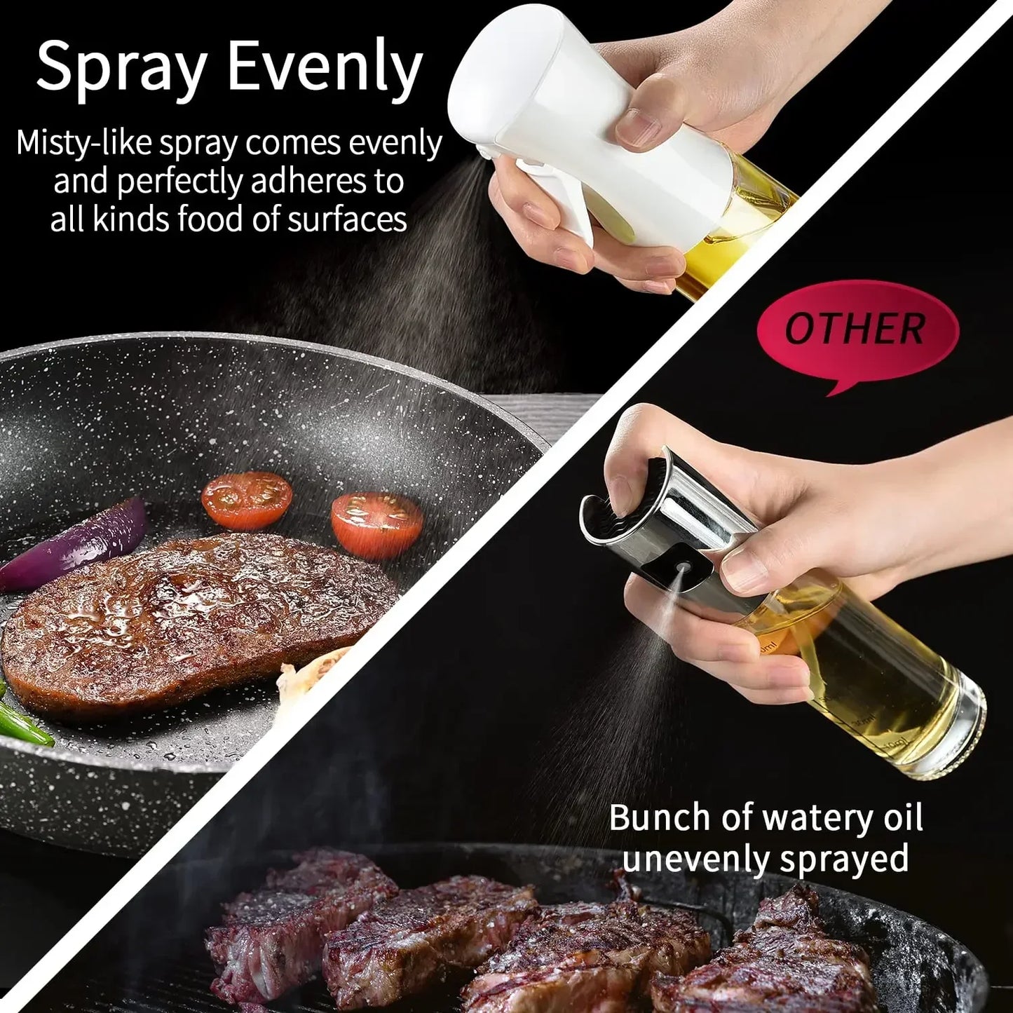 200/300/500ML Pneumatic Spray Bottle Fitness Barbecue Spray Oil Dispenser Kitchen Oil Spray Bottle Cooking Olive Oil Sprayer