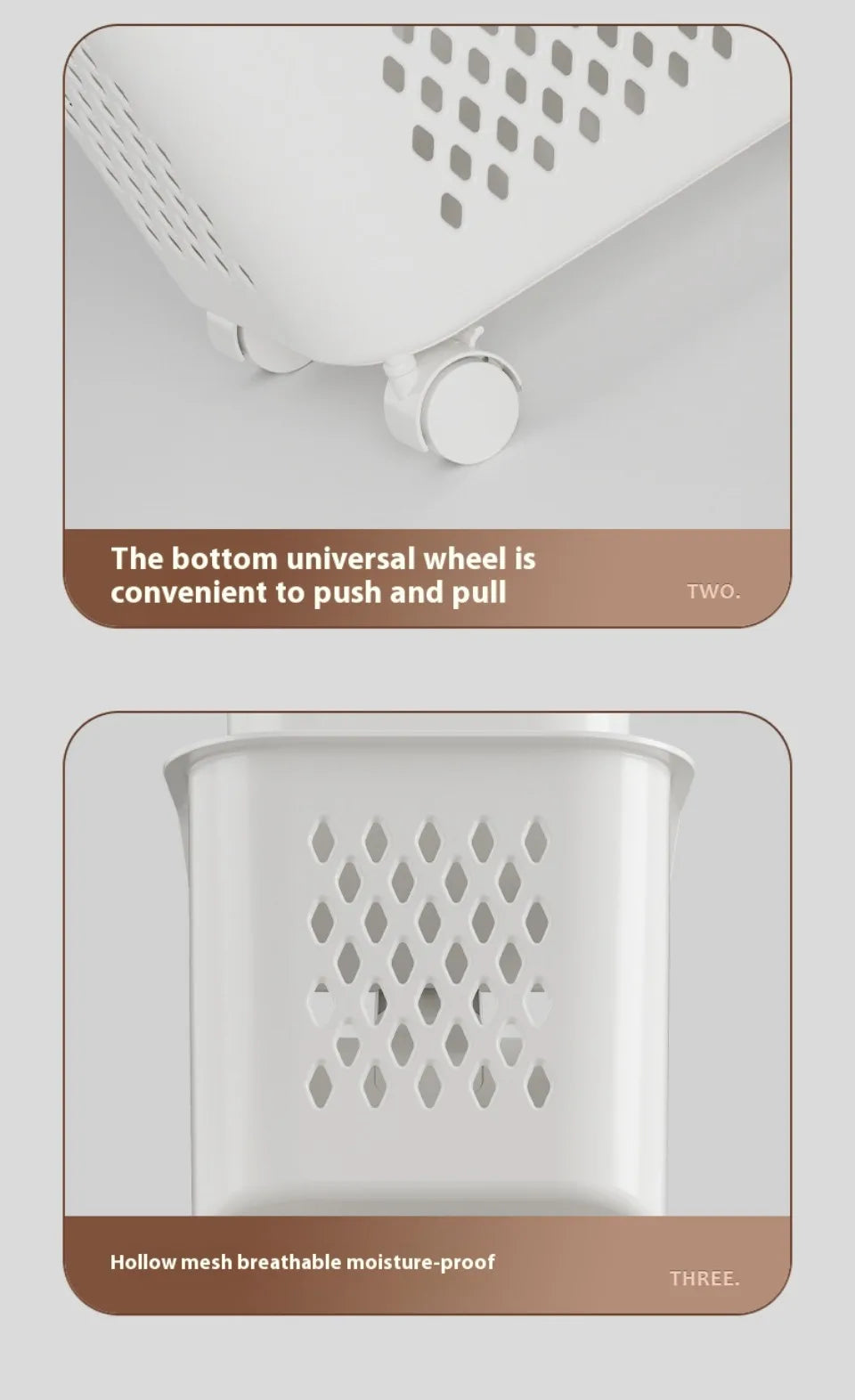 Multilayer Laundry Storage Basket Wheels Pp Plastic Laundry Baskets With Wheel Household Sundries Bathroom Toilet Storage Rack