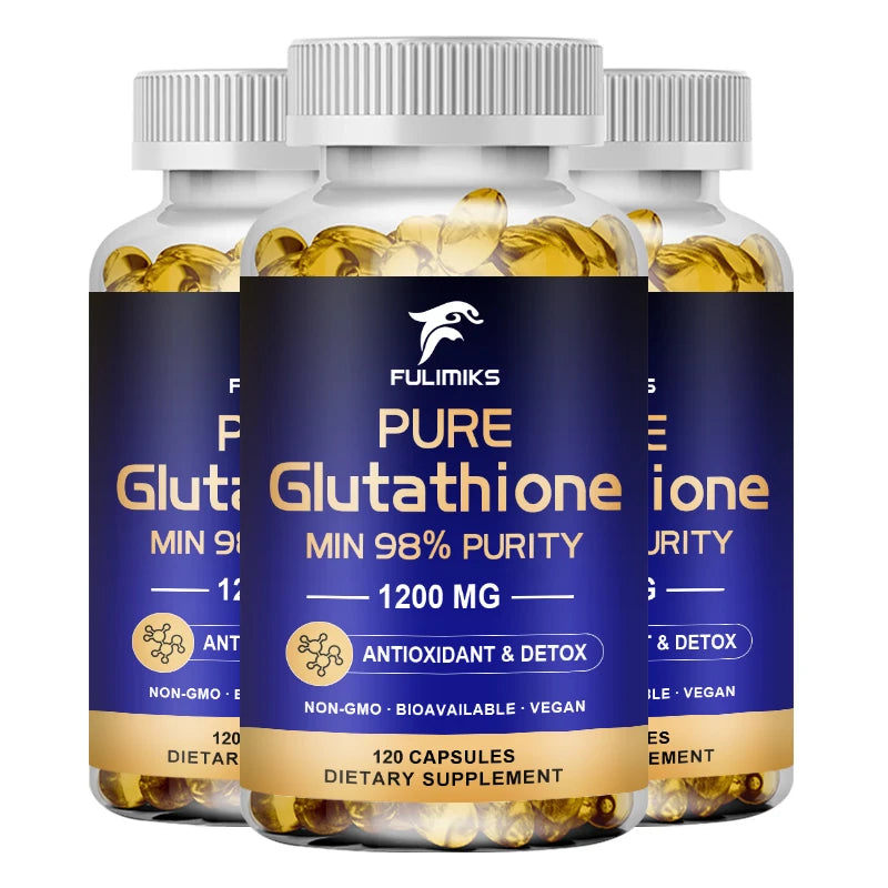 Pure Glutathione Capsules - Max Absorption, Support Overall Detoxification, Antioxidant & Anti-Aging, Liver, Skin & Immunity