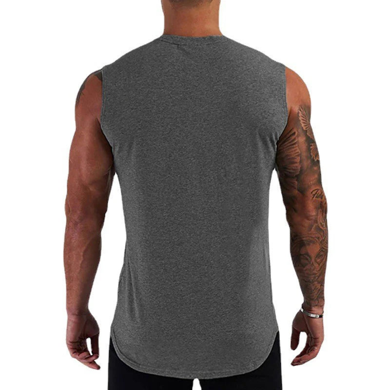 Mens Running Sport Vests Cotton Workout Sleeveless Summer Shirts Gym Bodybuilding Tank Tops Fitness Muscle Breathable Clothing