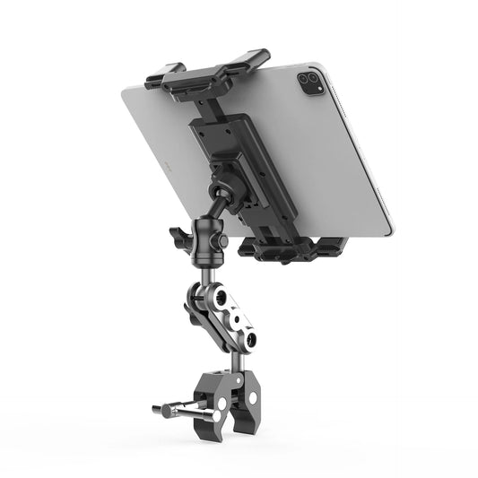 All-in-One Tablet Holder Mount - 360° Adjustable Clamp for iPad iPhone 4.7"-12.9", Universal for Treadmill Bike Stroller