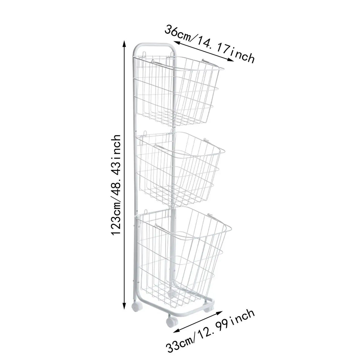 Laundry Rack Basket, Undressing Laundry Basket, 3 Tiers, Removable and Stackable, Large Capacity