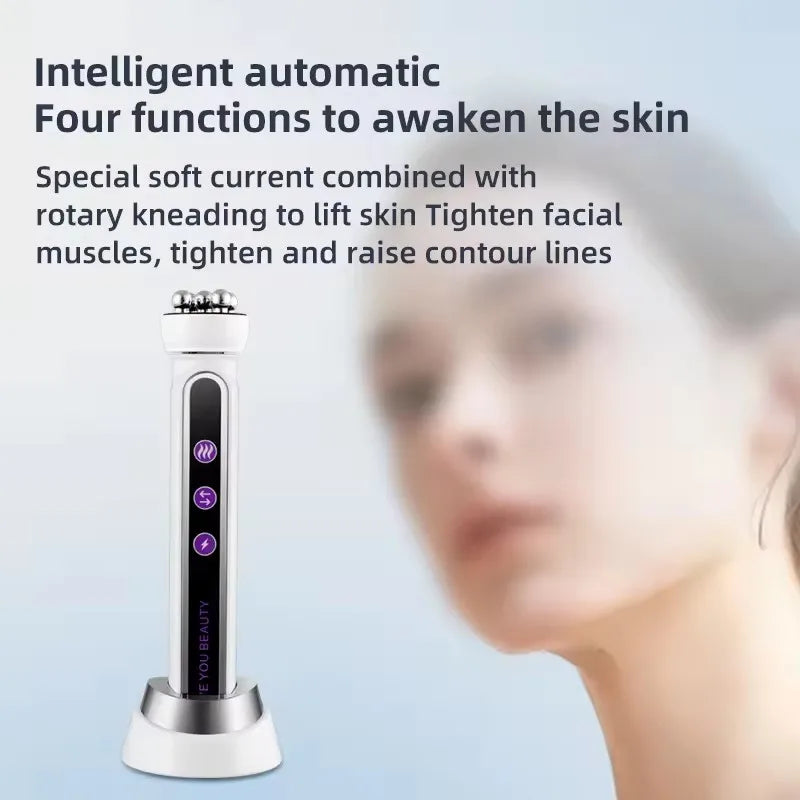 3in1 RF Heating EMS Facial 360° Roller Massager for FIne Lines Lifting Skin Rejuvenation Skin Firm Microcurrent Beauty Machine