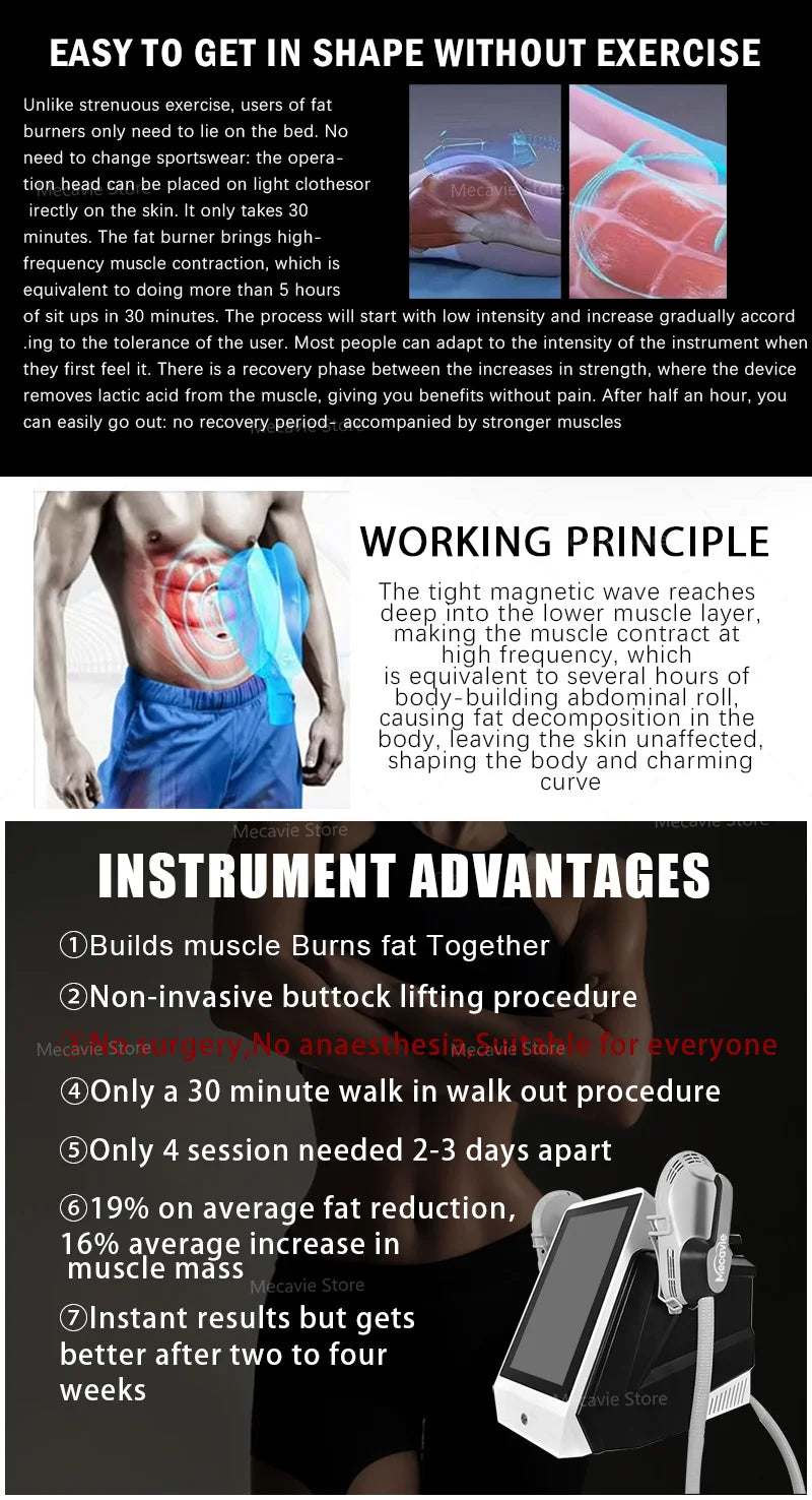 2026  RF Technology Muscle Stimulation Fat Reduction Slimming Beauty Equipment High Intensity 6500W Body Shaping Machine