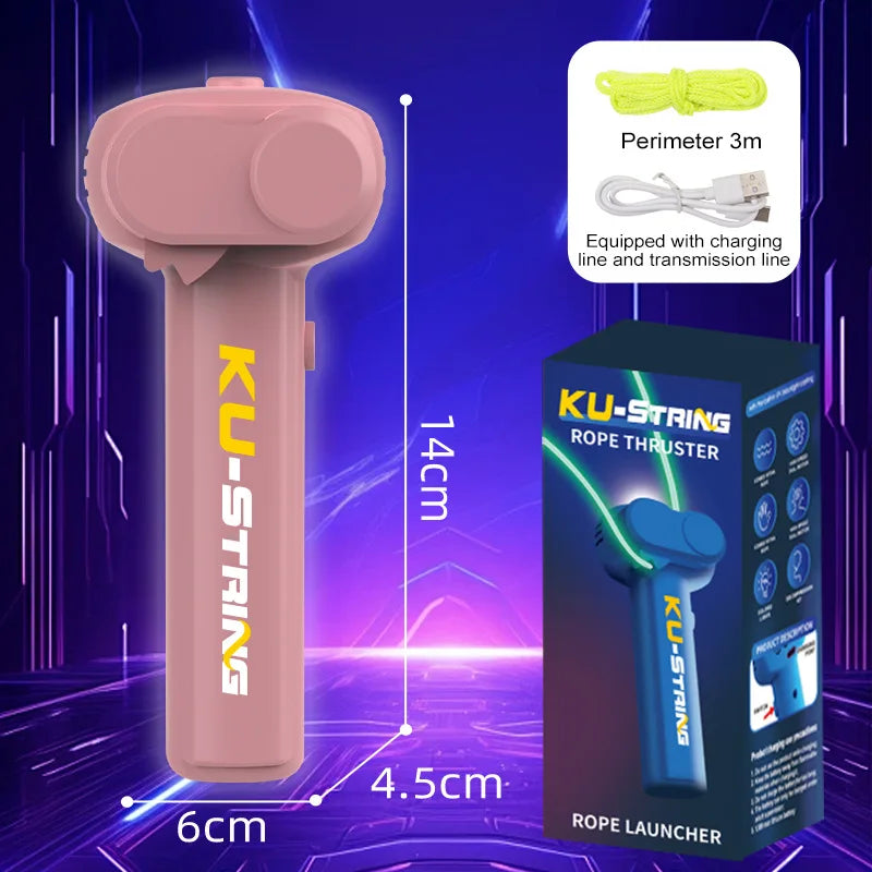 Glow in the Dark Rope Launcher Toy | Handheld Flying Shooter | Interactive Kids Lasso | Decompression Fun Toy for Party & Gifts