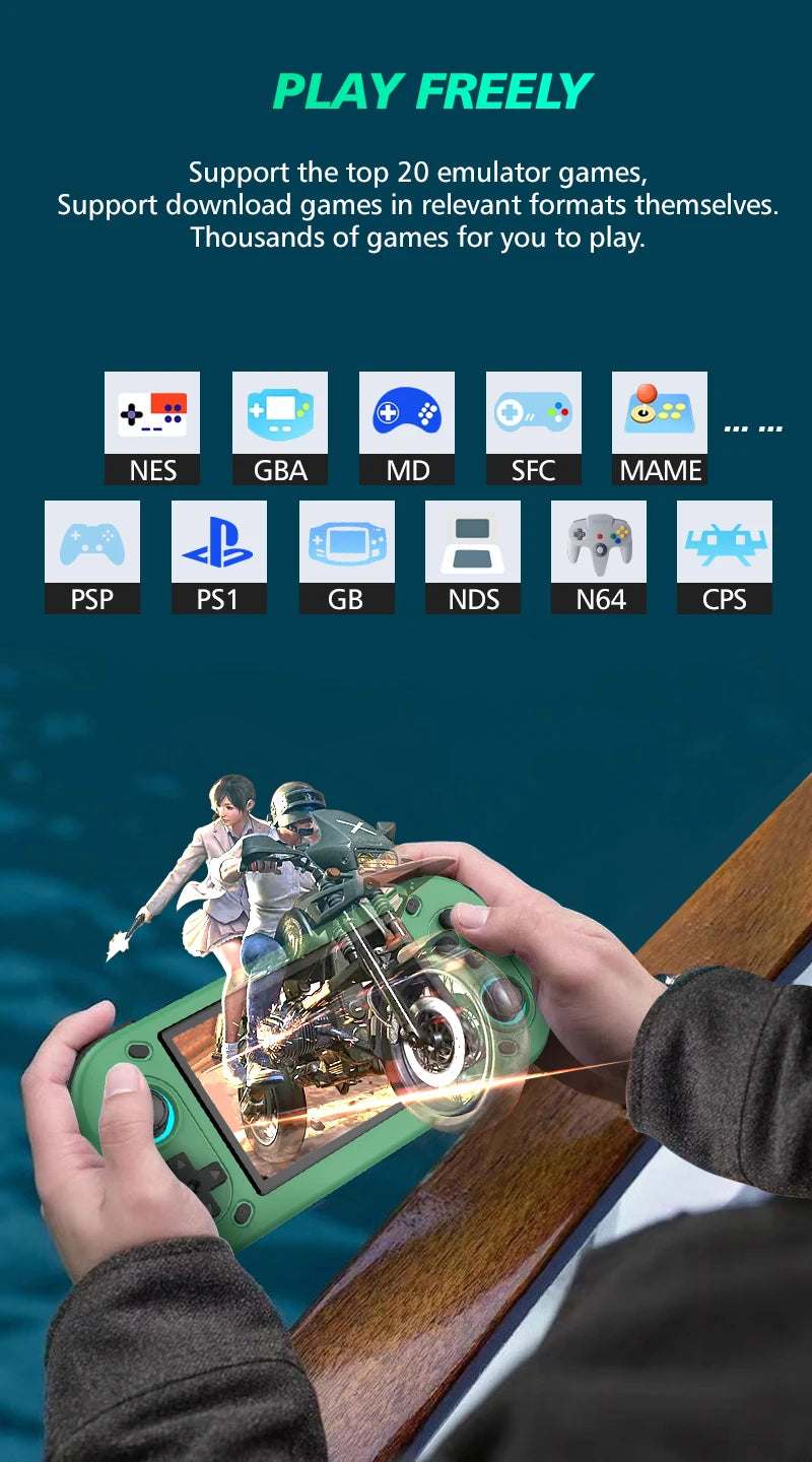 R43S Retro Handheld Video Game Console Open Source Linux System 4.3Inch IPS Screen Portable Pocket Video Player Gaming Machine