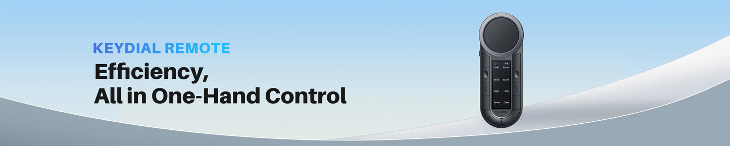 Huion Keydial Remote Mini Wireless Keyboard Dual-dial Controller Bluetooth Connect to Computer Windows macOS iPadOS iOS Android