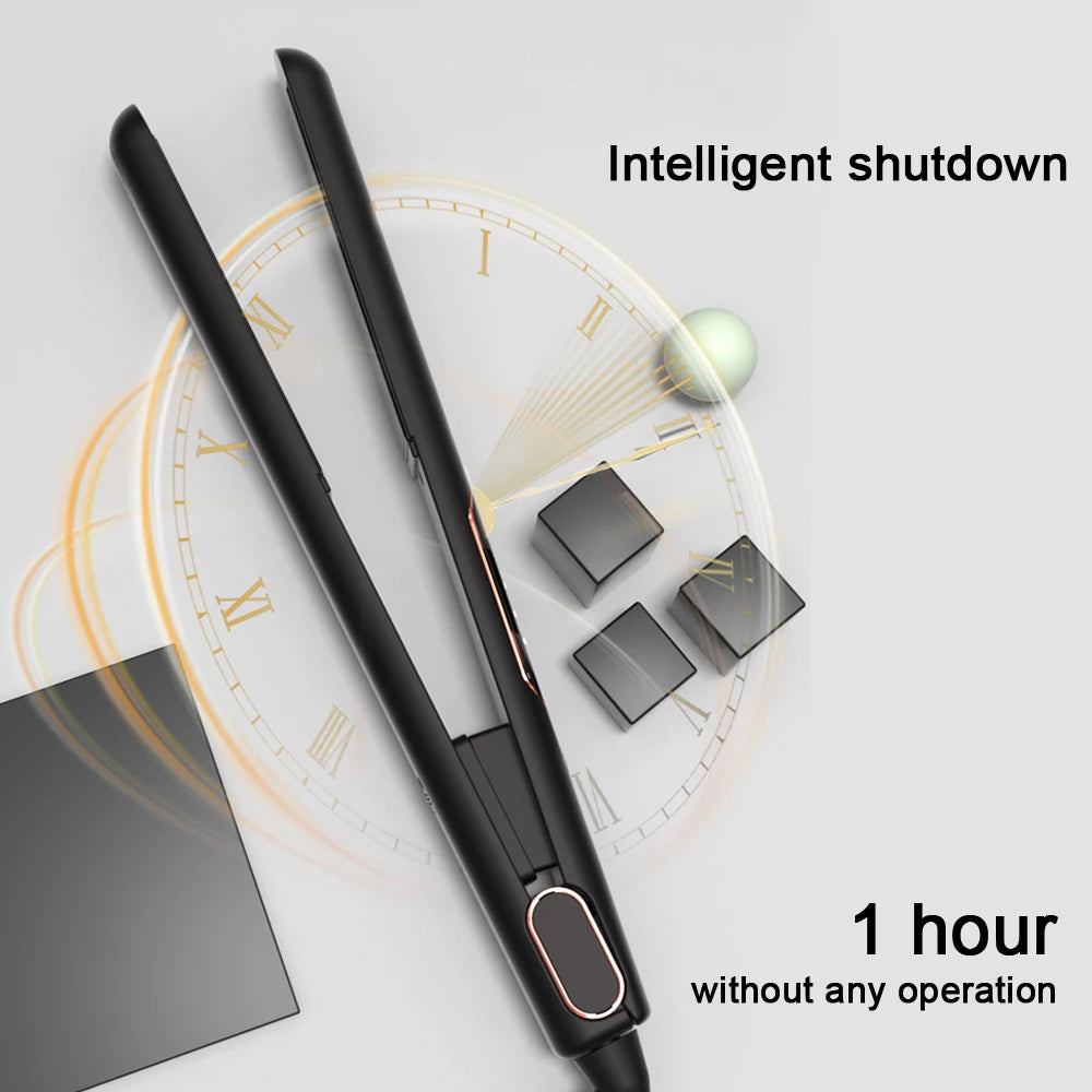 Hair Straightener Curler Tourmaline Ceramic Plate 1 Inch 230°C Professional Hair Flat Iron Salon Styling Tools Dual Voltage