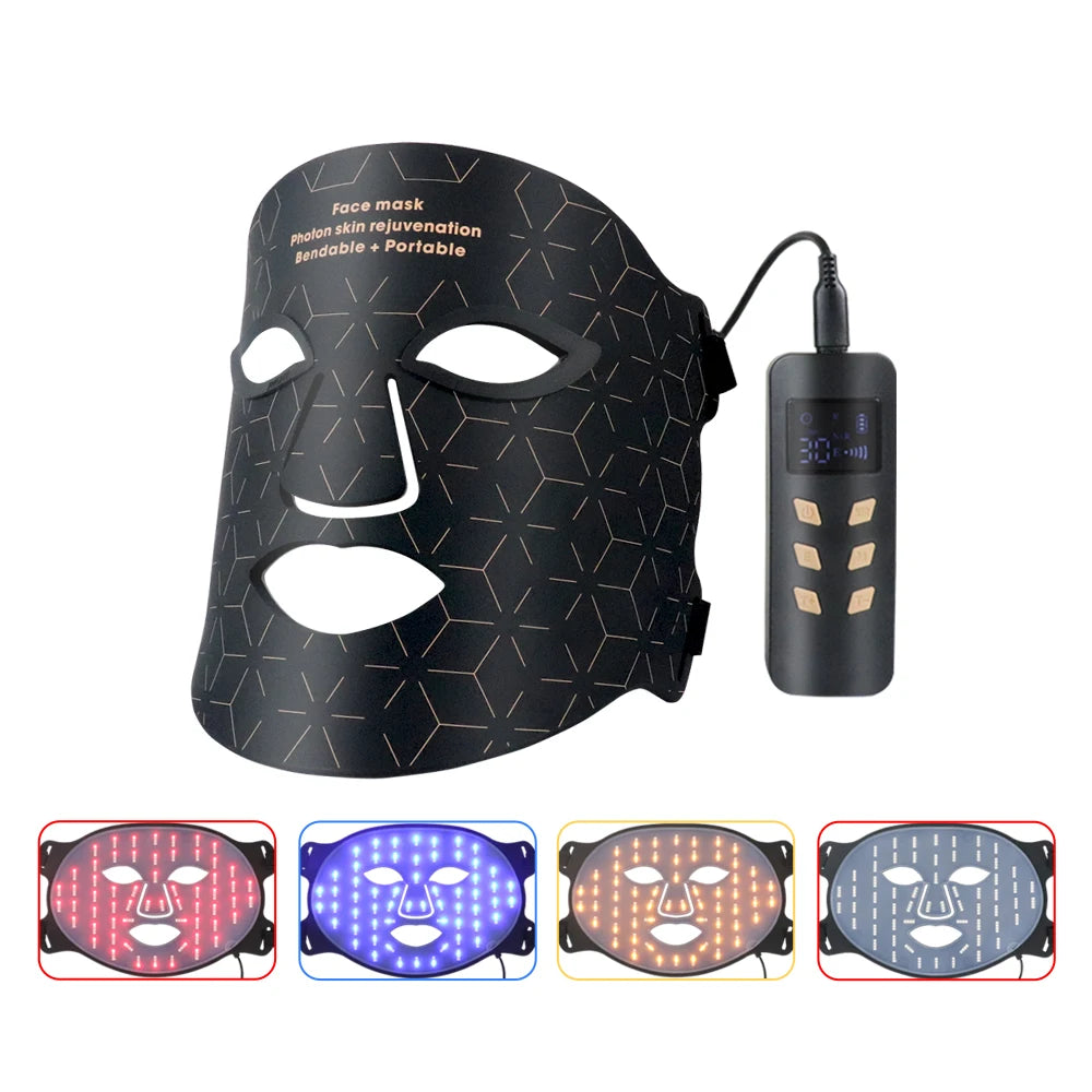 LED Photon Beauty Infrared Mask Instrument USB Electronic Mask Rejuvenation Lightens Fine Lines Brighten Skin Tone Repair Skin