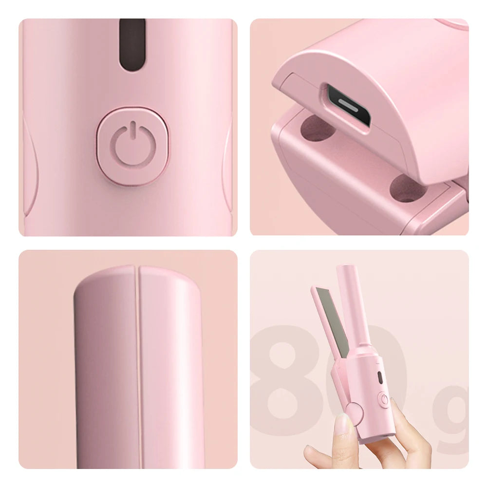 Multifunctional Hair Straightener Must-have Portable Small Curling Machine Splint Cuticle Protecting Damage Reducing USB Plug