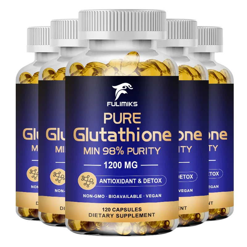 Pure Glutathione Capsules - Max Absorption, Support Overall Detoxification, Antioxidant & Anti-Aging, Liver, Skin & Immunity