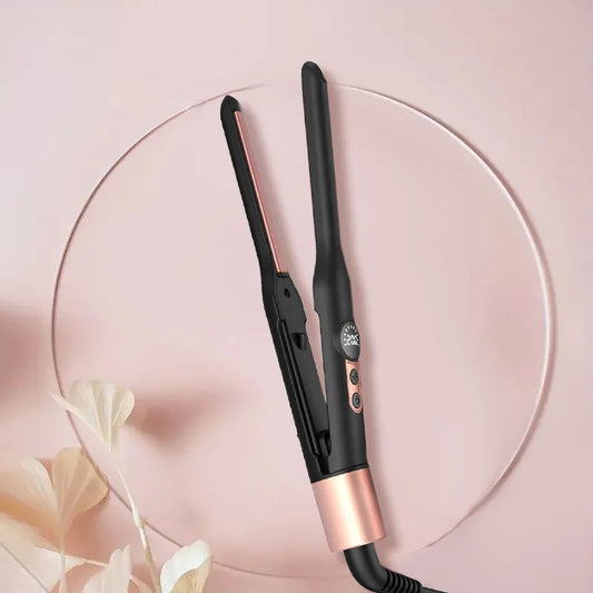 3/10 Inch Pencil Flat Iron Small Flat Irons for Short Hair Beard and Pixie Cut Mini Ceramic Tourmalin Hair Straightener
