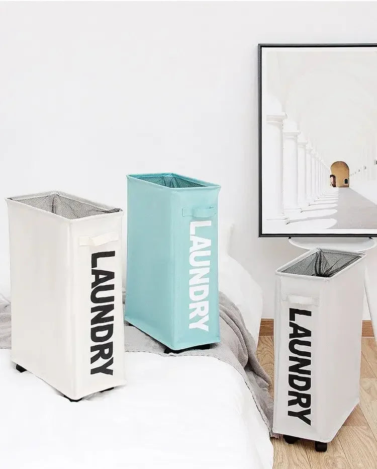 1/2/3Pcs Dirty Laundry Basket with Wheels Foldable Laundry Basket Household Clothes Organiser Yoga Mat Equipment Storage Basket