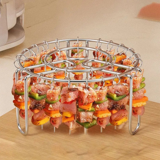 Stainless Steel Vertical Grill Rack Detachable String Grill Vertical Barbecue Skewer Bracket 12/24/49 Skewer Holder