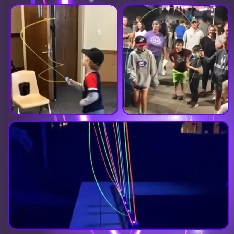Glow in the Dark Rope Launcher Toy | Handheld Flying Shooter | Interactive Kids Lasso | Decompression Fun Toy for Party & Gifts
