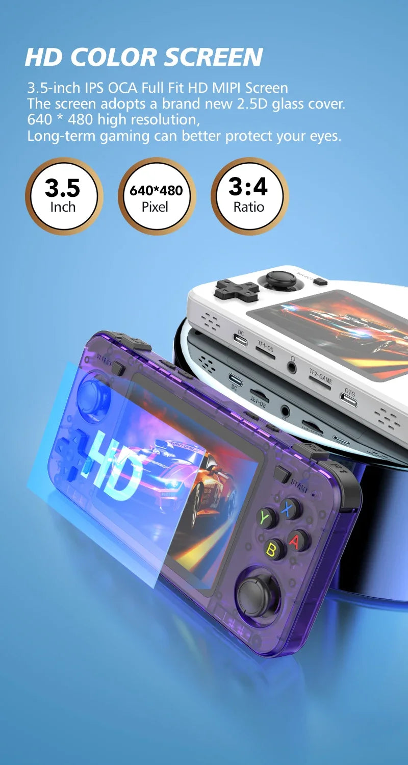 2025 New R36H Retro Handheld Console Open-Source Linux System Classic Game Consoles 3.5 inch IPS Screen Portable Video Player