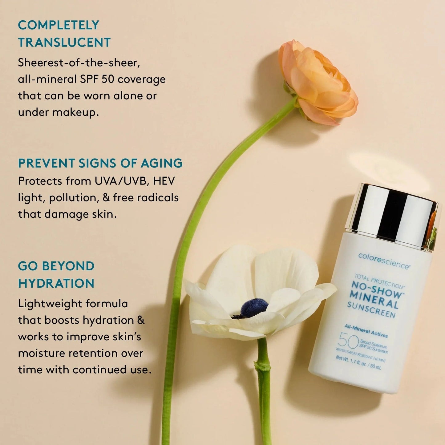 Colorescience: No-Show Mineral Sunscreen SPF50