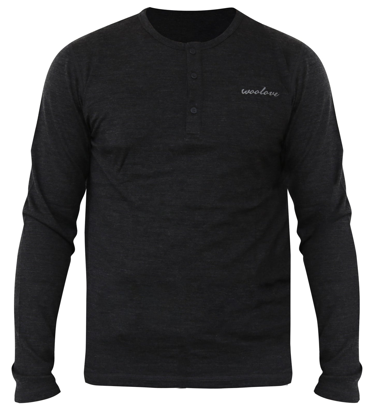 Men's Merino Wool Long Sleeve Henley — Midweight
